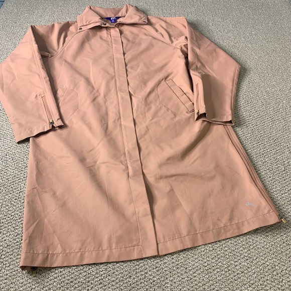 JoyLab Womens Rain Jacket Size XS Pink Long Sleeve Full Zip Snap Pocket Collared - Picture 1 of 14